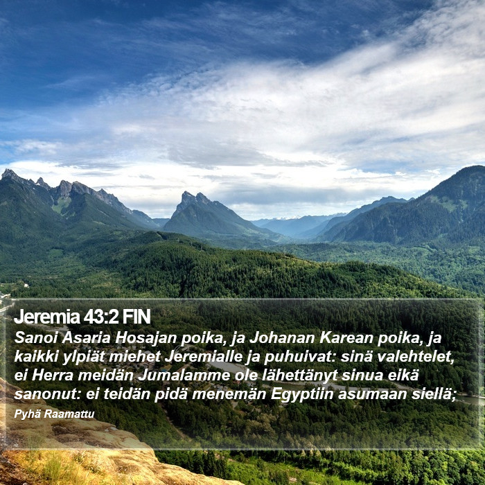 Jeremia 43:2 FIN Bible Study