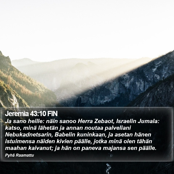 Jeremia 43:10 FIN Bible Study