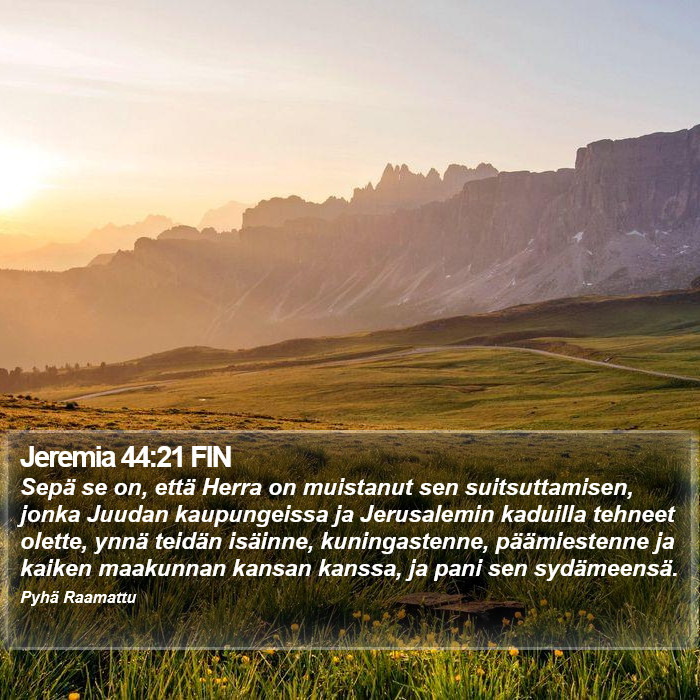 Jeremia 44:21 FIN Bible Study