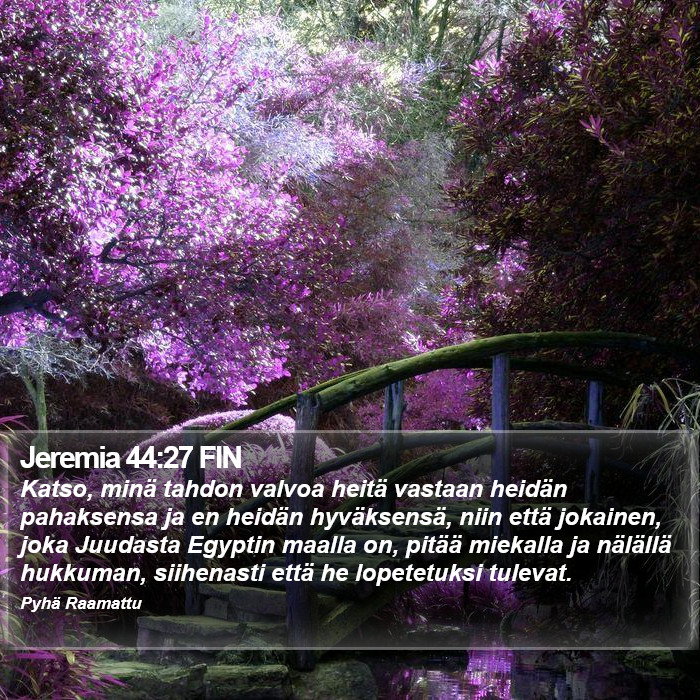 Jeremia 44:27 FIN Bible Study