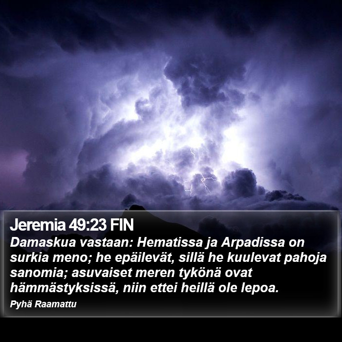 Jeremia 49:23 FIN Bible Study