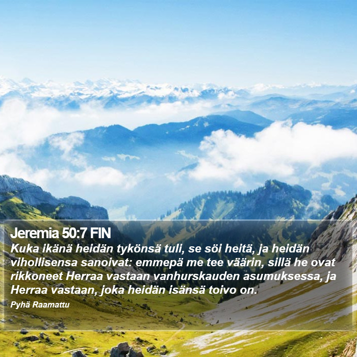 Jeremia 50:7 FIN Bible Study