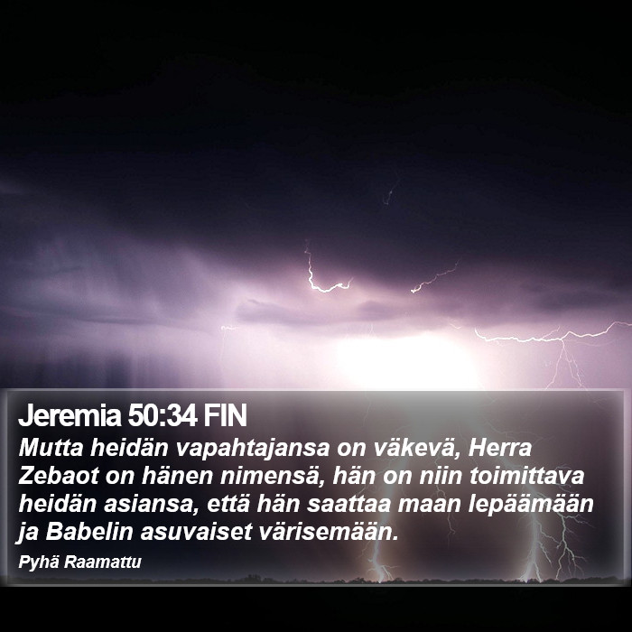 Jeremia 50:34 FIN Bible Study