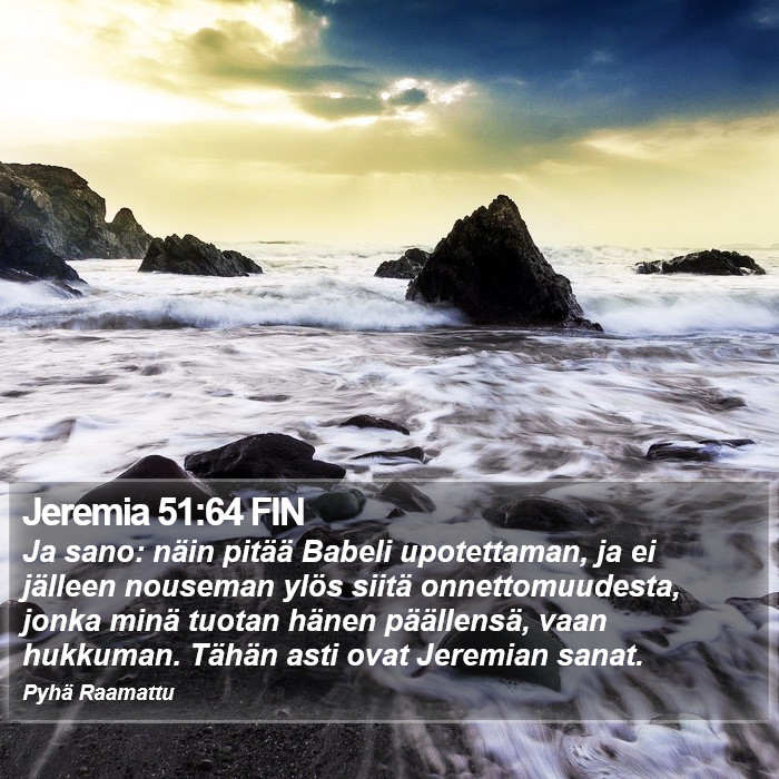 Jeremia 51:64 FIN Bible Study