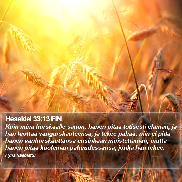 Hesekiel 33:13 FIN Bible Study