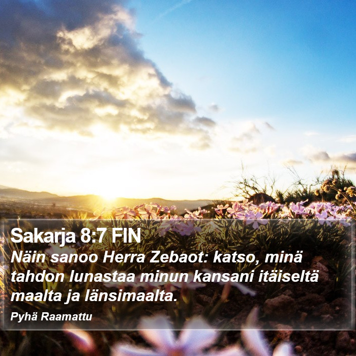 Sakarja 8:7 FIN Bible Study