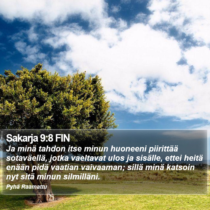 Sakarja 9:8 FIN Bible Study