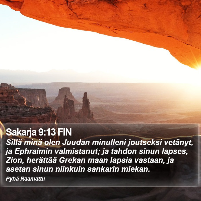 Sakarja 9:13 FIN Bible Study
