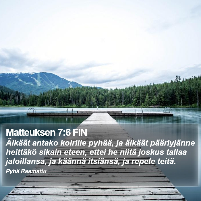 Matteuksen 7:6 FIN Bible Study