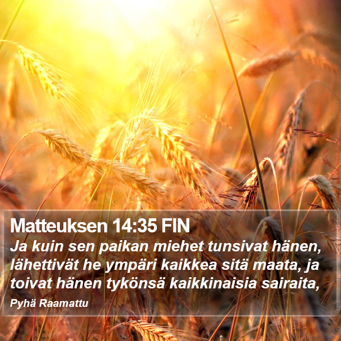 Matteuksen 14:35 FIN Bible Study