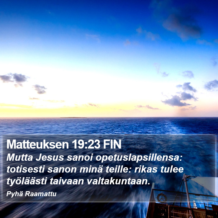 Matteuksen 19:23 FIN Bible Study