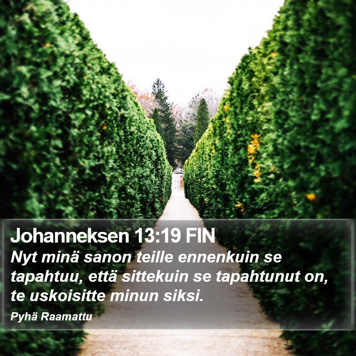 Johanneksen 13:19 FIN Bible Study