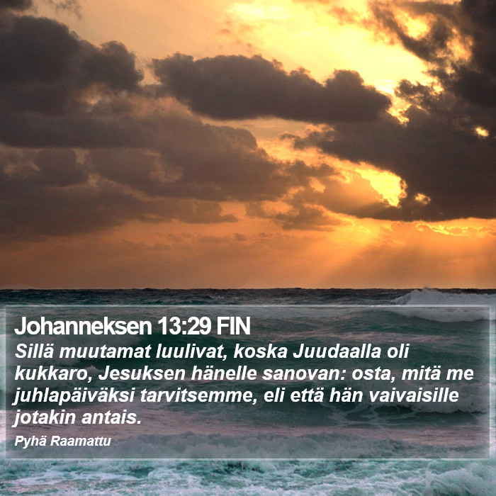 Johanneksen 13:29 FIN Bible Study