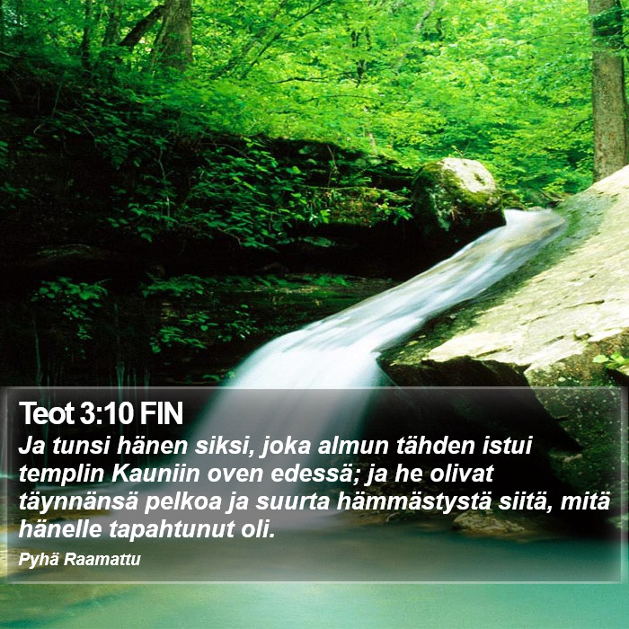 Teot 3:10 FIN Bible Study