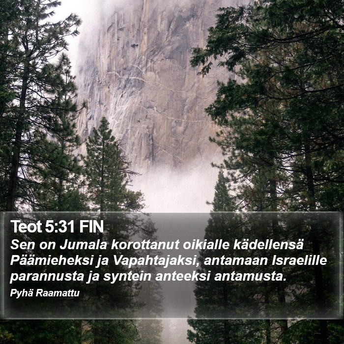 Teot 5:31 FIN Bible Study