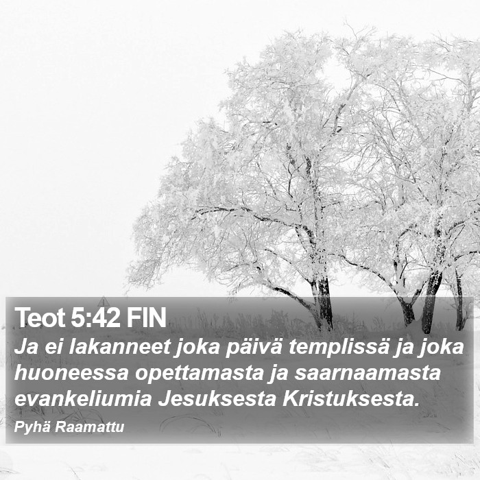 Teot 5:42 FIN Bible Study