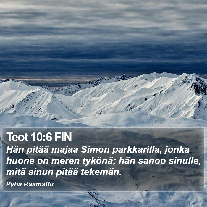 Teot 10:6 FIN Bible Study