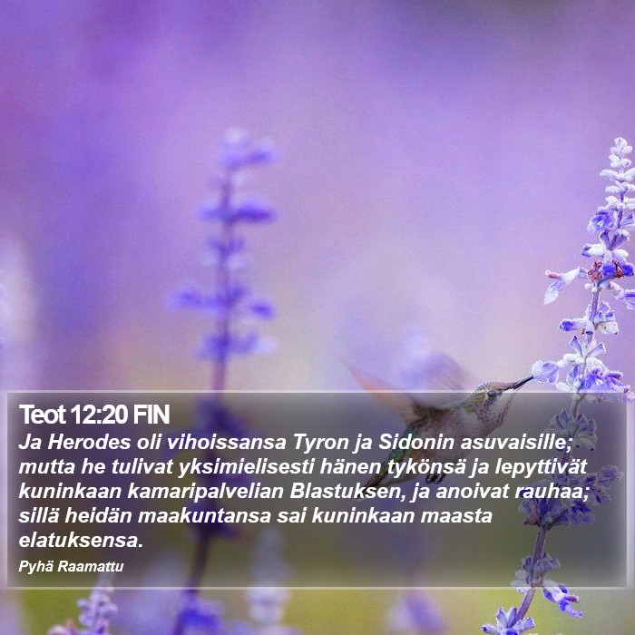 Teot 12:20 FIN Bible Study