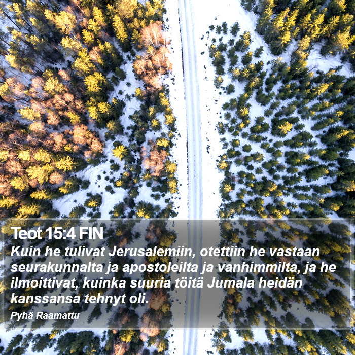 Teot 15:4 FIN Bible Study