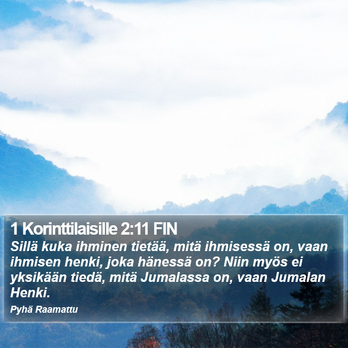 1 Korinttilaisille 2:11 FIN Bible Study
