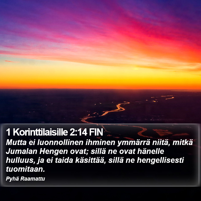 1 Korinttilaisille 2:14 FIN Bible Study