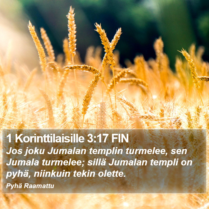 1 Korinttilaisille 3:17 FIN Bible Study