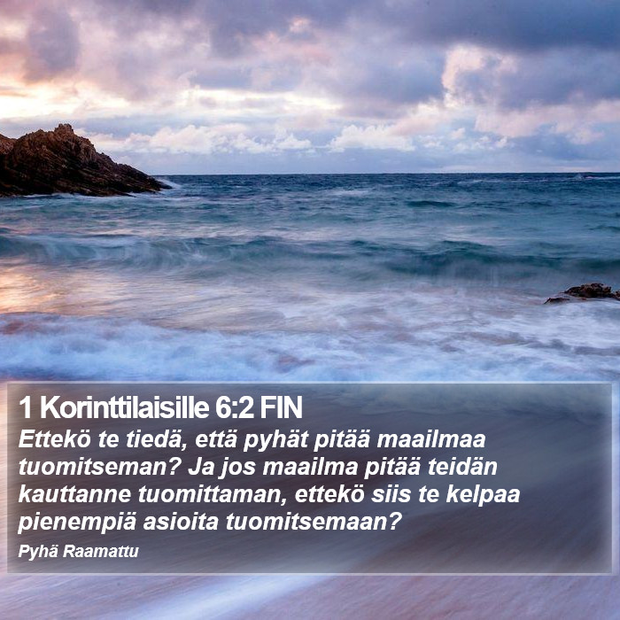 1 Korinttilaisille 6:2 FIN Bible Study