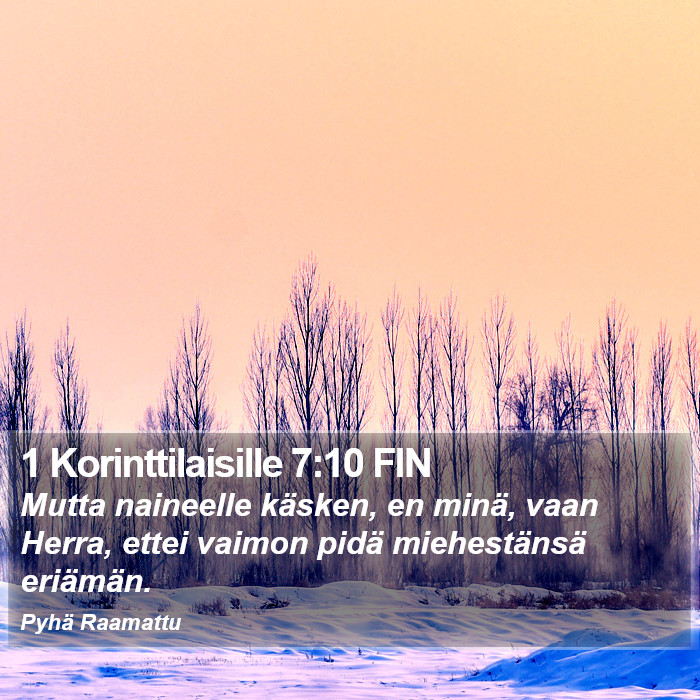1 Korinttilaisille 7:10 FIN Bible Study