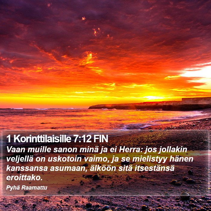 1 Korinttilaisille 7:12 FIN Bible Study