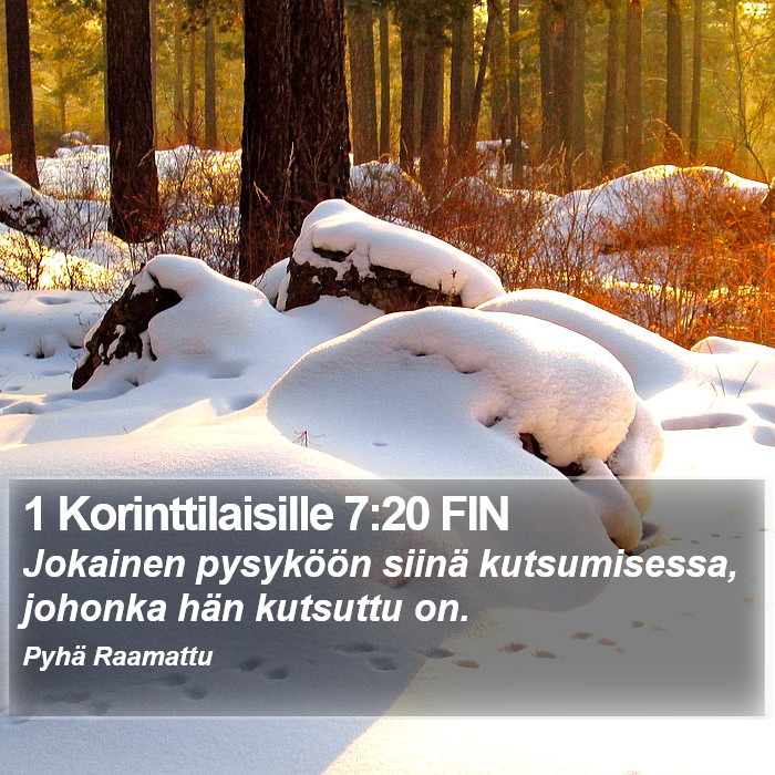 1 Korinttilaisille 7:20 FIN Bible Study