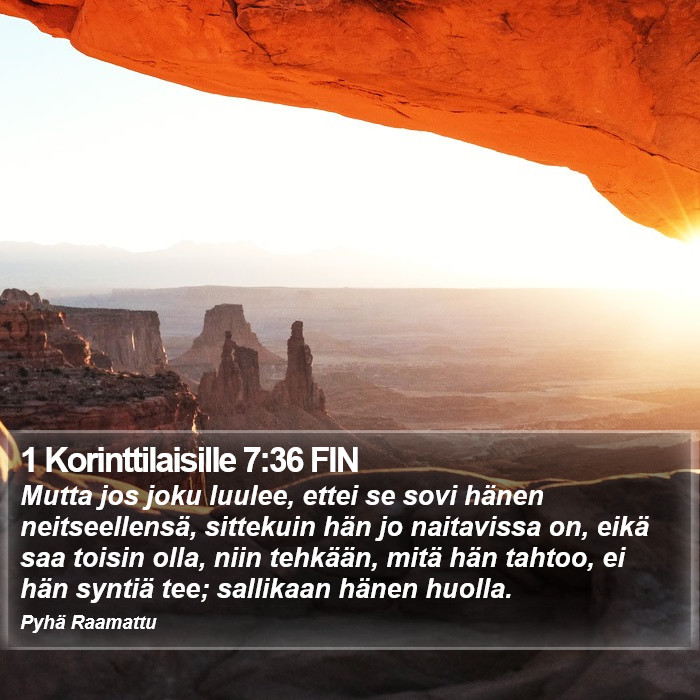 1 Korinttilaisille 7:36 FIN Bible Study