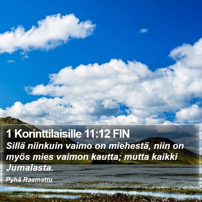 1 Korinttilaisille 11:12 FIN Bible Study