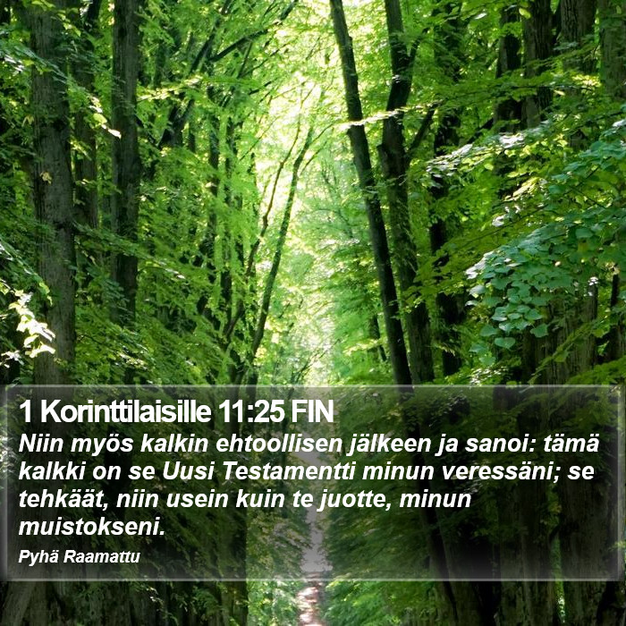 1 Korinttilaisille 11:25 FIN Bible Study