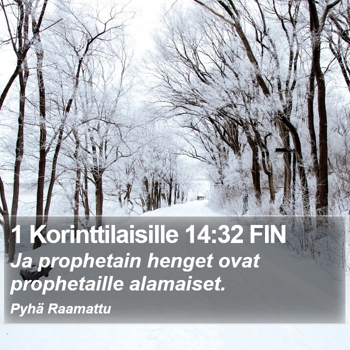 1 Korinttilaisille 14:32 FIN Bible Study