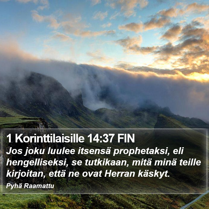1 Korinttilaisille 14:37 FIN Bible Study