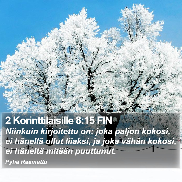 2 Korinttilaisille 8:15 FIN Bible Study