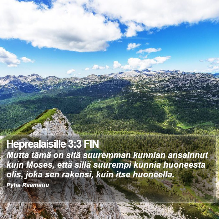 Heprealaisille 3:3 FIN Bible Study