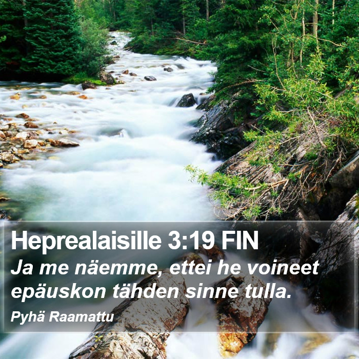 Heprealaisille 3:19 FIN Bible Study