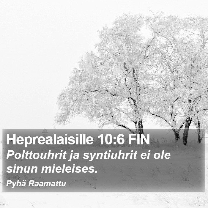 Heprealaisille 10:6 FIN Bible Study