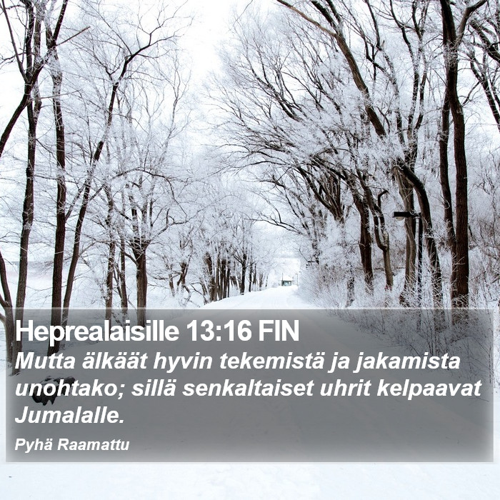 Heprealaisille 13:16 FIN Bible Study